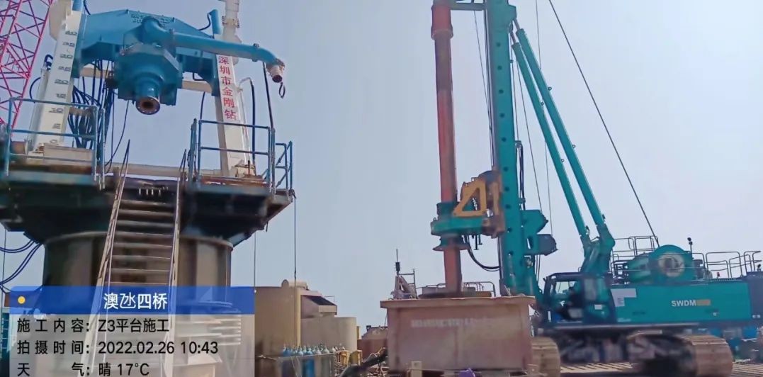 乘风破浪的旋挖钻机！j9国际集团智能助建澳氹第四跨海大桥