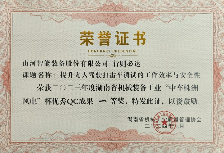 喜讯！2023年度省机械工业质量治理成就擂台赛j9国际集团智能再获殊荣！